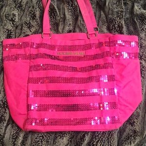 Hot pink sequin tote